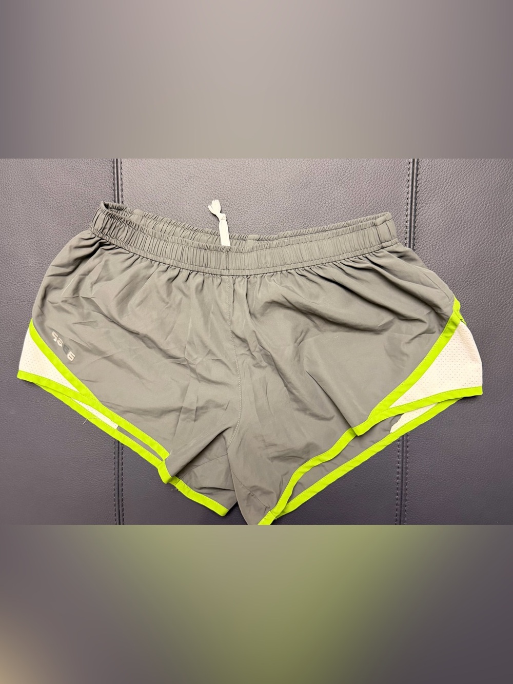 bebe Sport Y2K Gray and green Trim Athletic Shorts